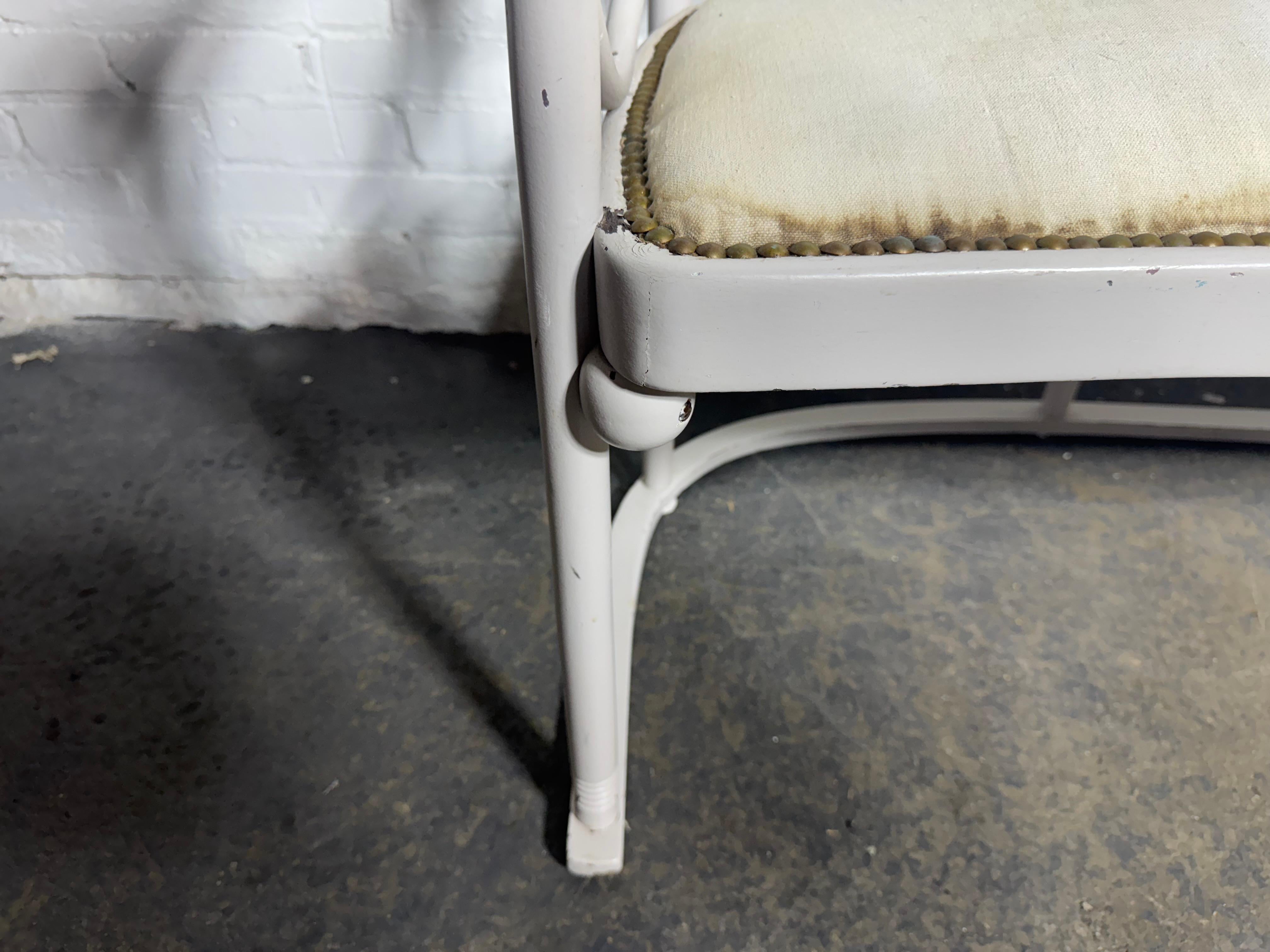 Josef Hoffmann Fledermaus Bugholz-Sesselbank aus Bugholz / Weiß lackiert im Angebot 4