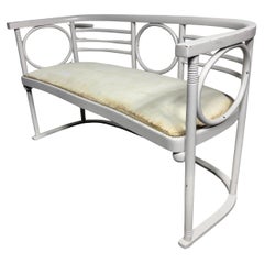 Josef Hoffmann Fledermaus Banco Settee de madera curvada / lacado blanco