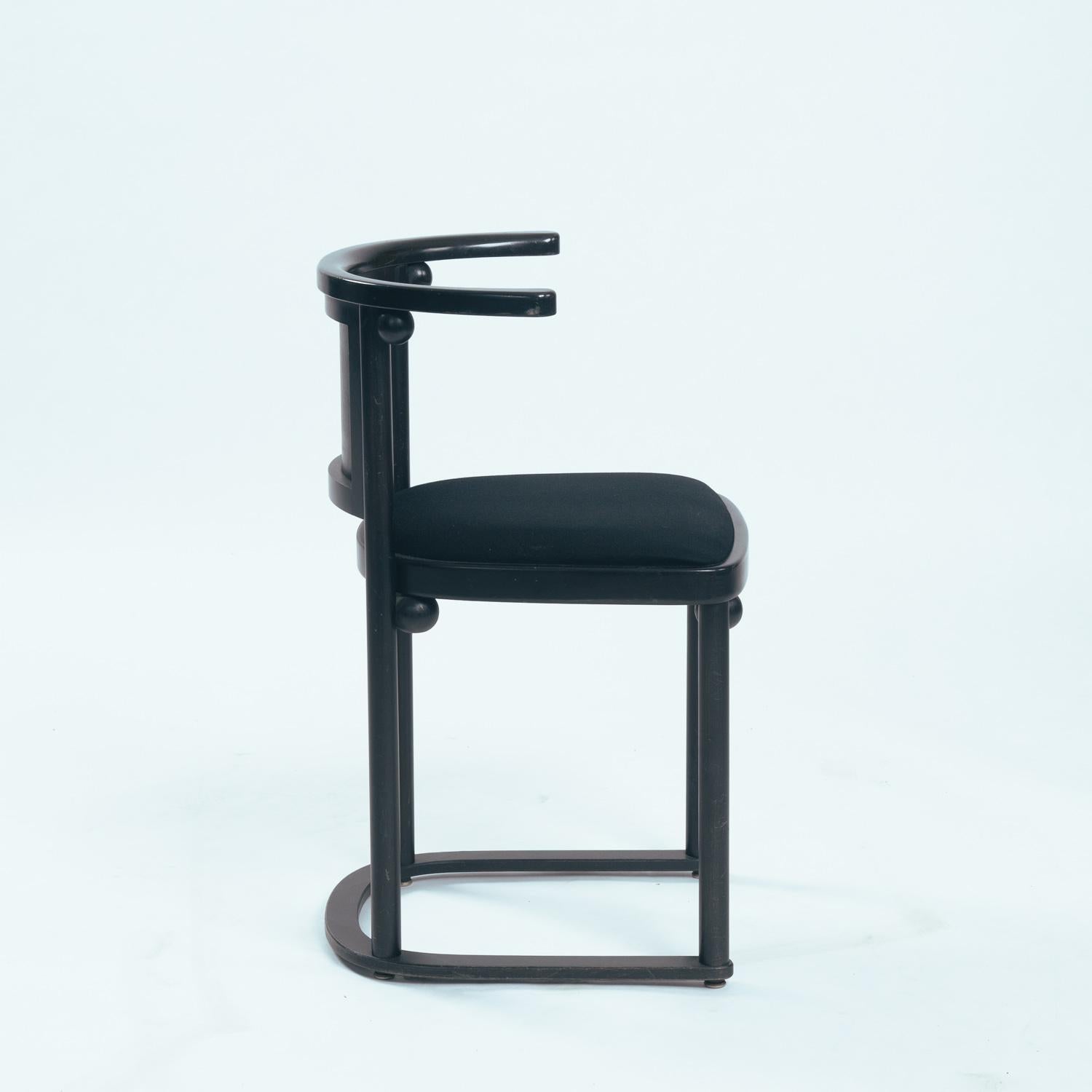 Blackened Josef Hoffmann Fledermaus chairs by Wittmann, Art Nouveau, Austria 1920s
