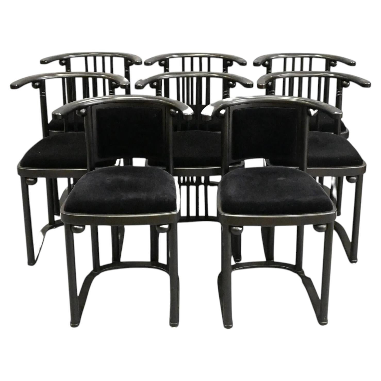 Josef Hoffmann Fledermaus Chairs by Wittmann, Set of 8