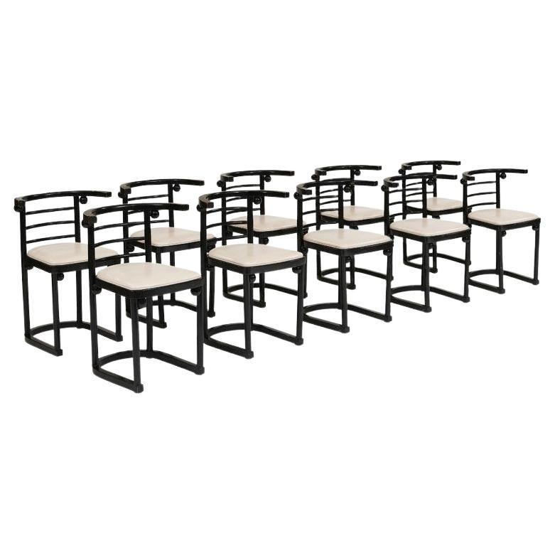 Josef Hoffmann 'Fledermaus' Chairs Model No.728, Set of Ten