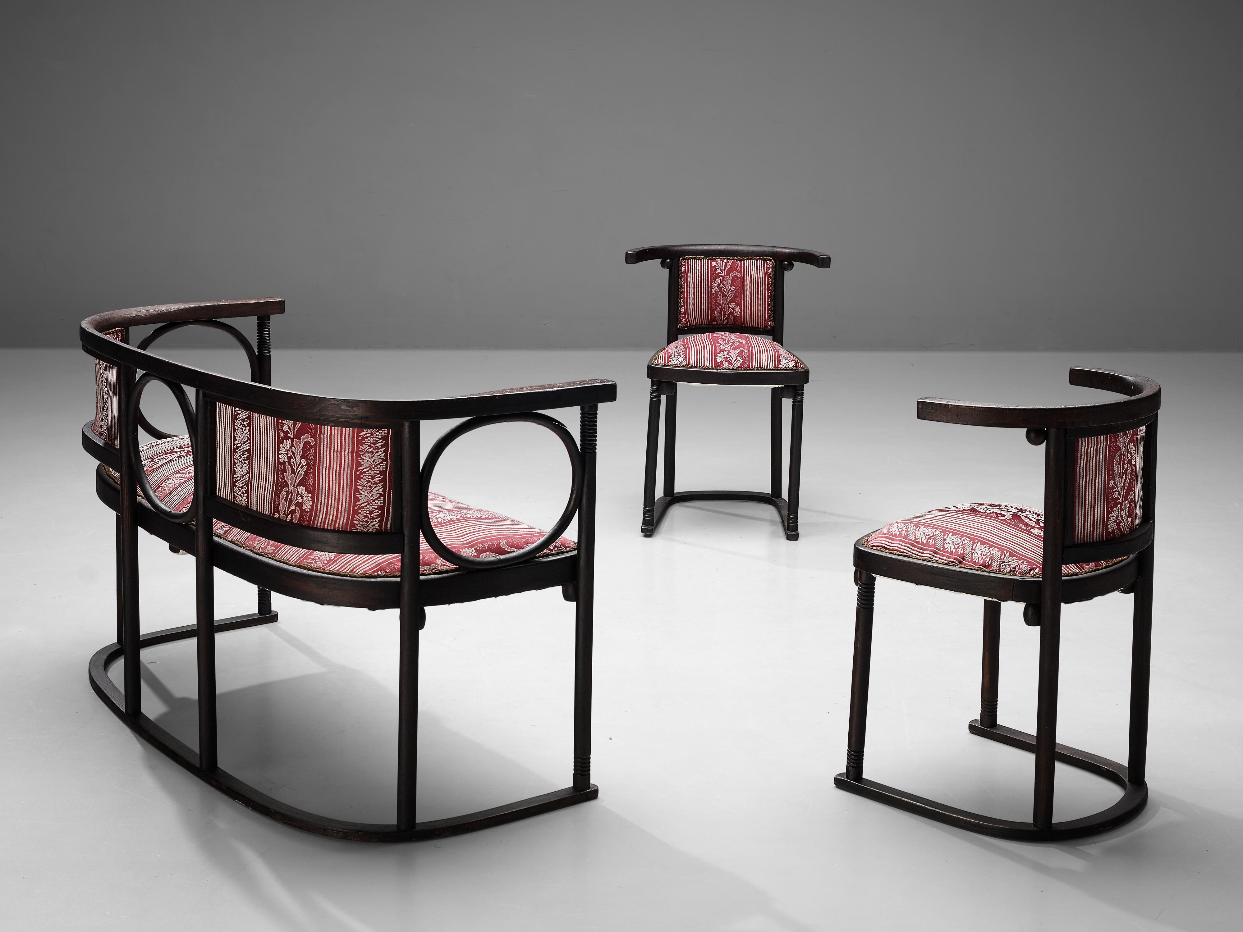Josef Hoffmann ‘Fledermaus’ Dining Chairs in Floral Upholstery 2