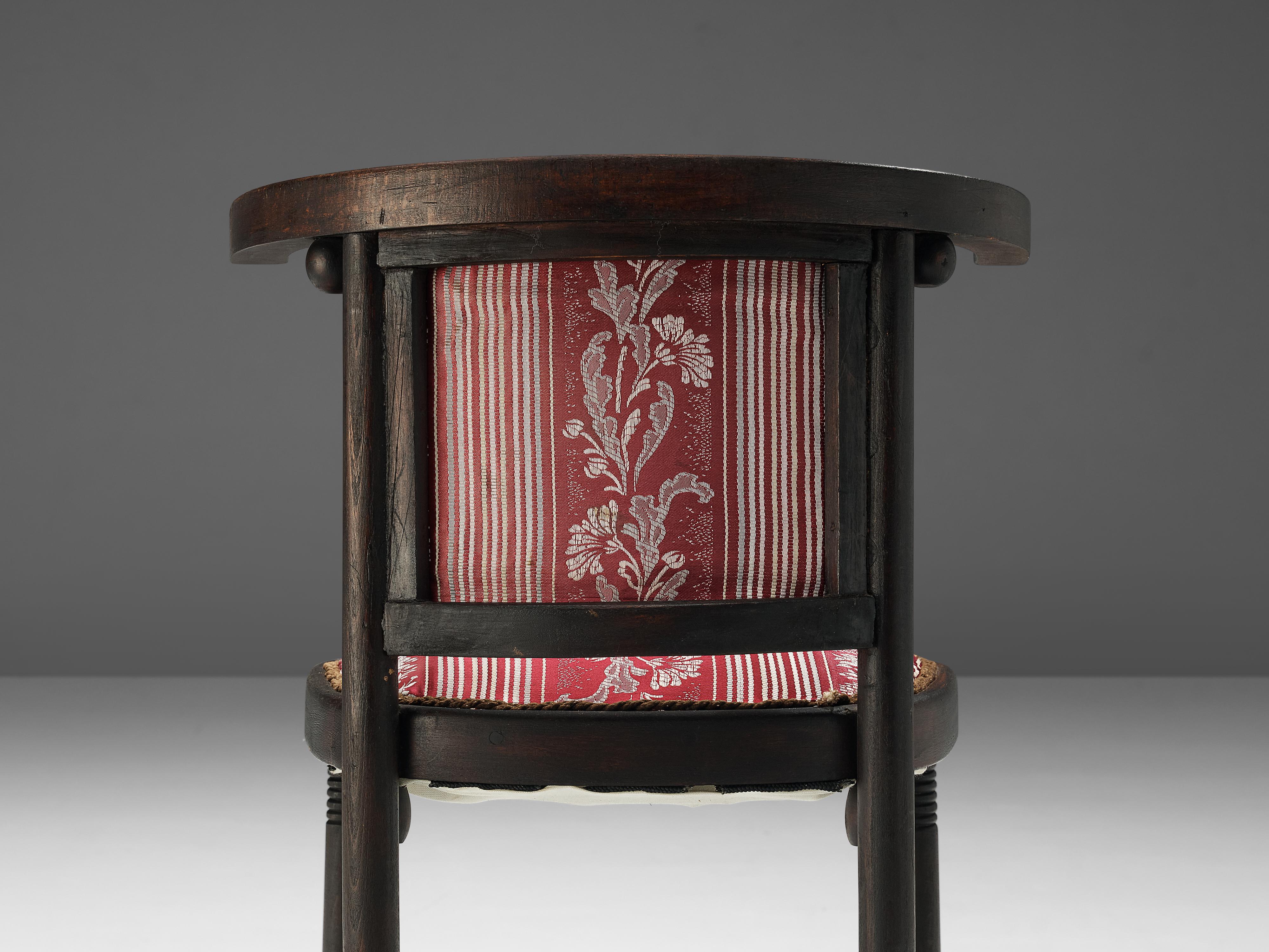 Austrian Josef Hoffmann ‘Fledermaus’ Dining Chairs in Floral Upholstery