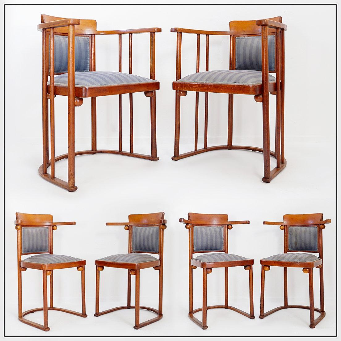 Josef Hoffmann for Jacob et Josef Kohn Art nouveau seating set 4+2 1