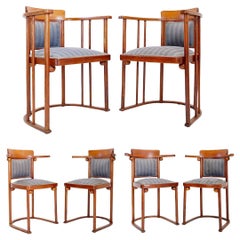 Josef Hoffmann pour Jacob et Josef Kohn Ensemble de sièges Art nouveau 4+2