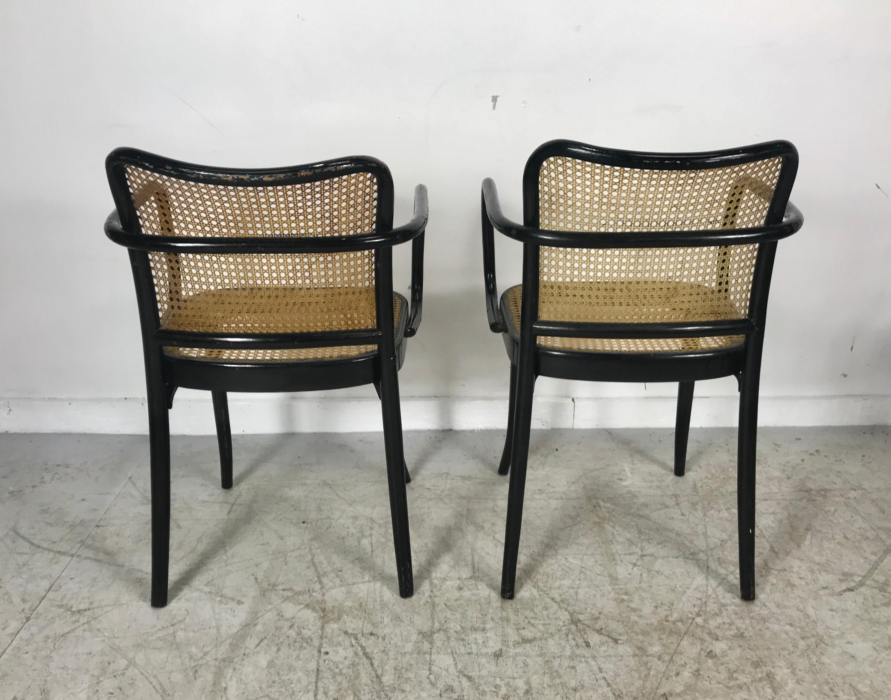 Mid-20th Century Josef Hoffmann for Stendig Bentwood Cane Dining Chairs, Set of Eight
