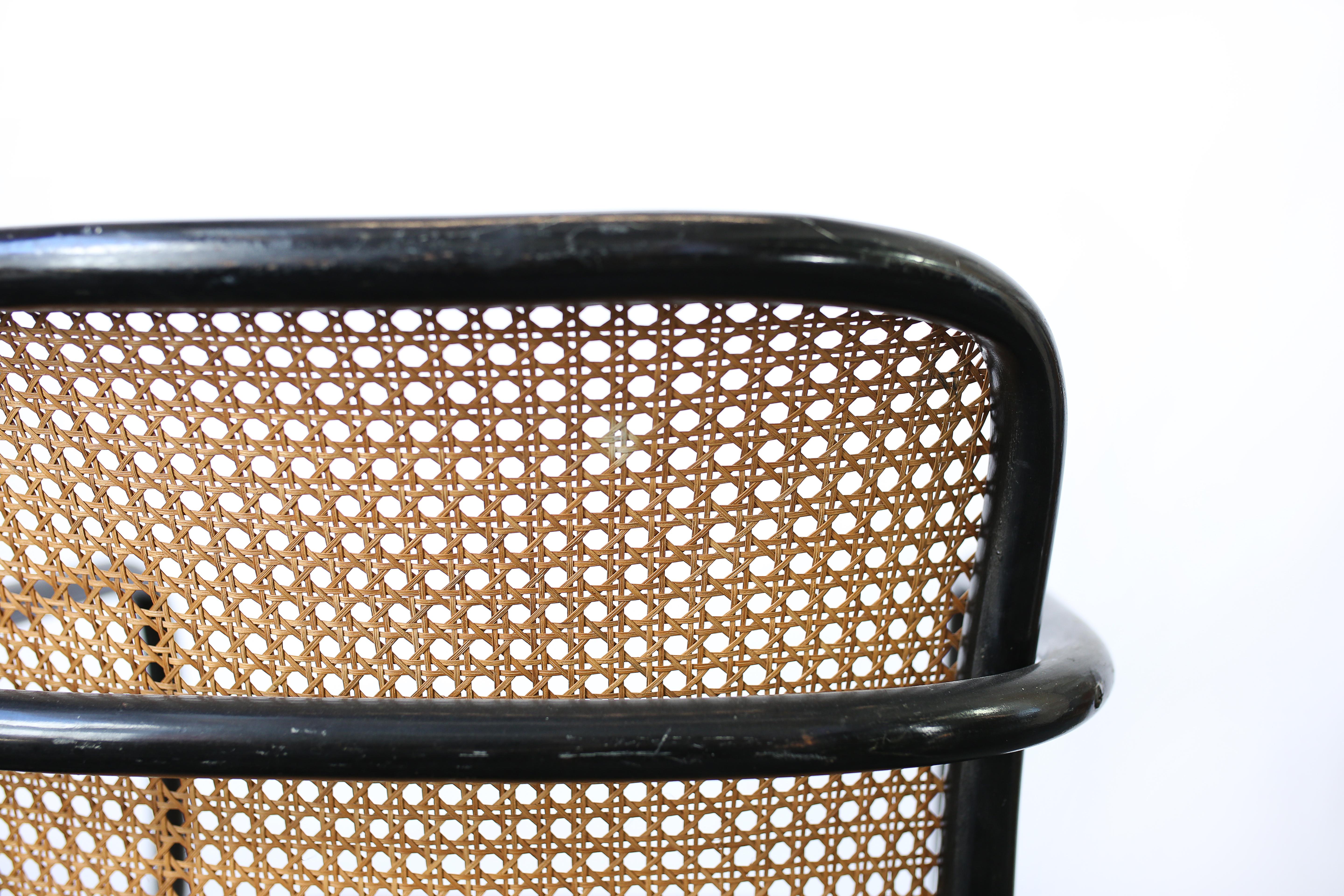 Mid-20th Century Set of Four Bentwood Cane Dining Chairs by Josef Hoffmann for Stendig, 1950s