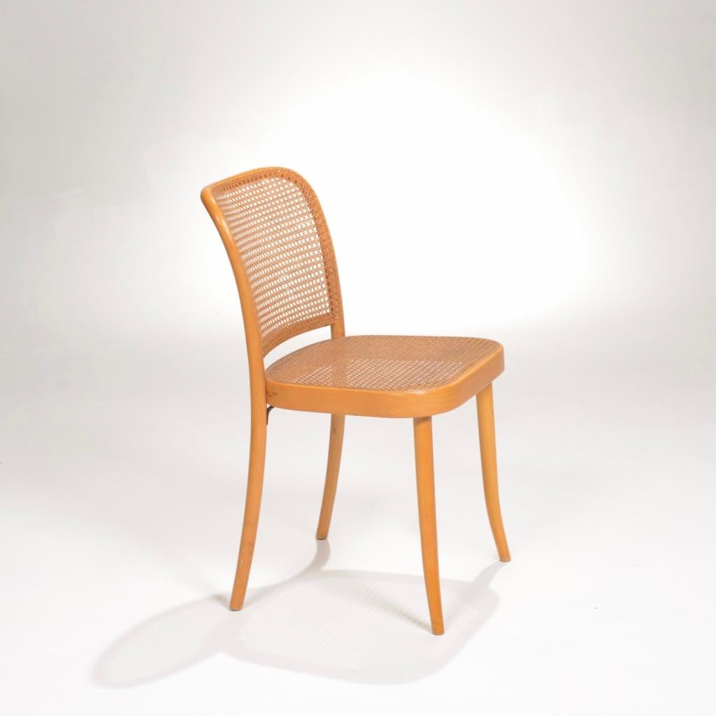 Modern Josef Hoffmann for Stendig Bentwood Cane Dining Chairs, Set of Six