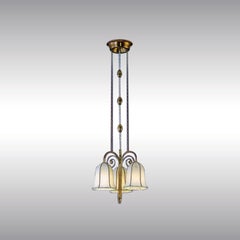 Josef Hoffmann per la Wiener Werkstaette Lampada da soffitto con paralumi in tessuto, Re Edition