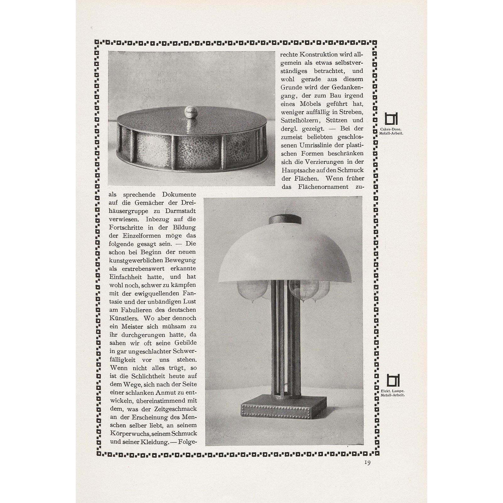 Hand-Crafted Josef Hoffmann for the Wiener Werkstaette Jugendstil Table Lamp, Re-Edition For Sale