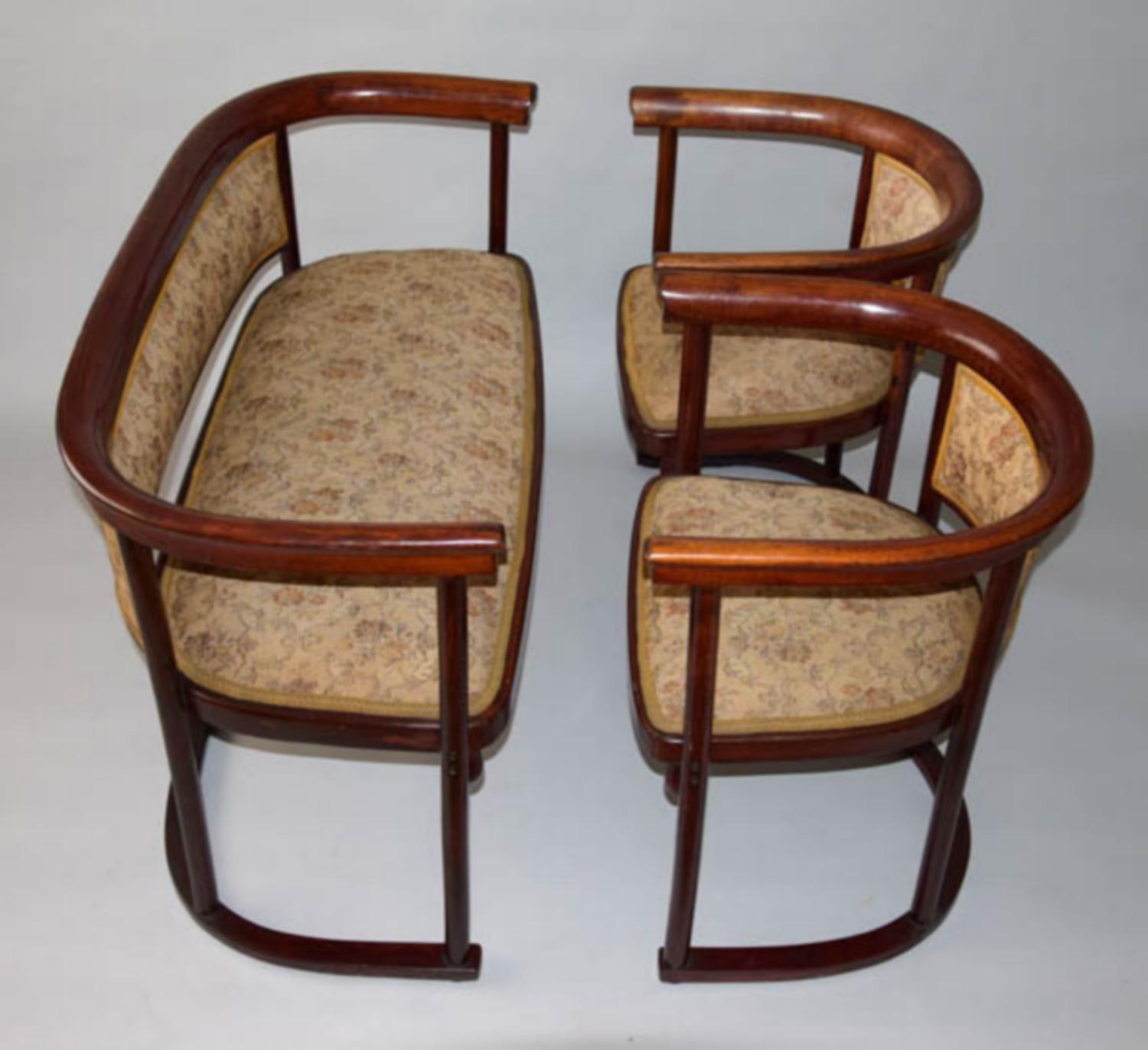 Art Nouveau Josef Hoffmann for Thonet Living Room Set, 1910s