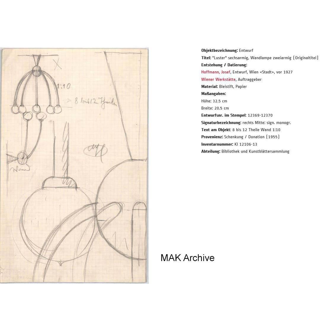 Josef Hoffmann für Wiener Werkstaette, Deckenleuchte im Art déco-Stil, Neuauflage im Angebot 1