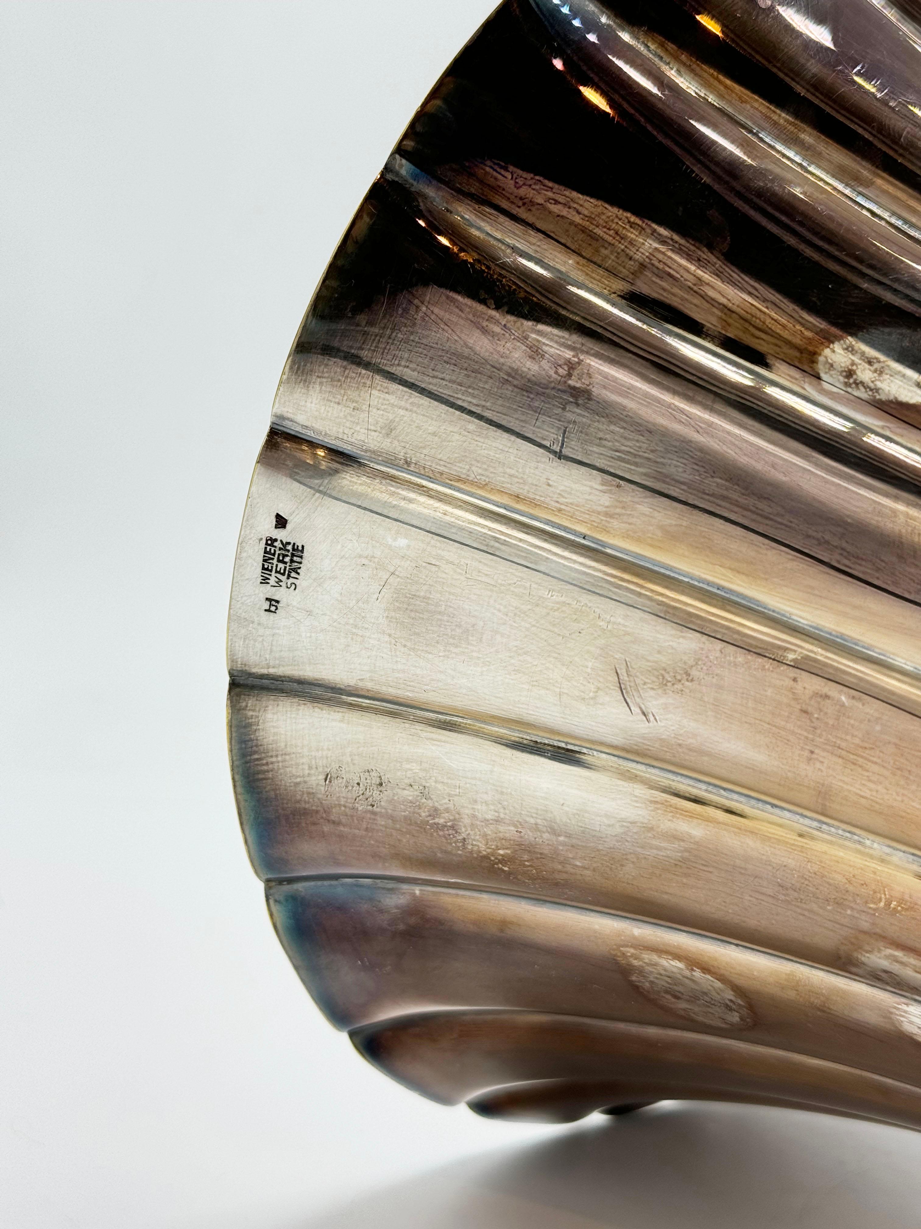 Josef Hoffmann für Wiener Werkstatte Wien um 1930 Metallvase 6