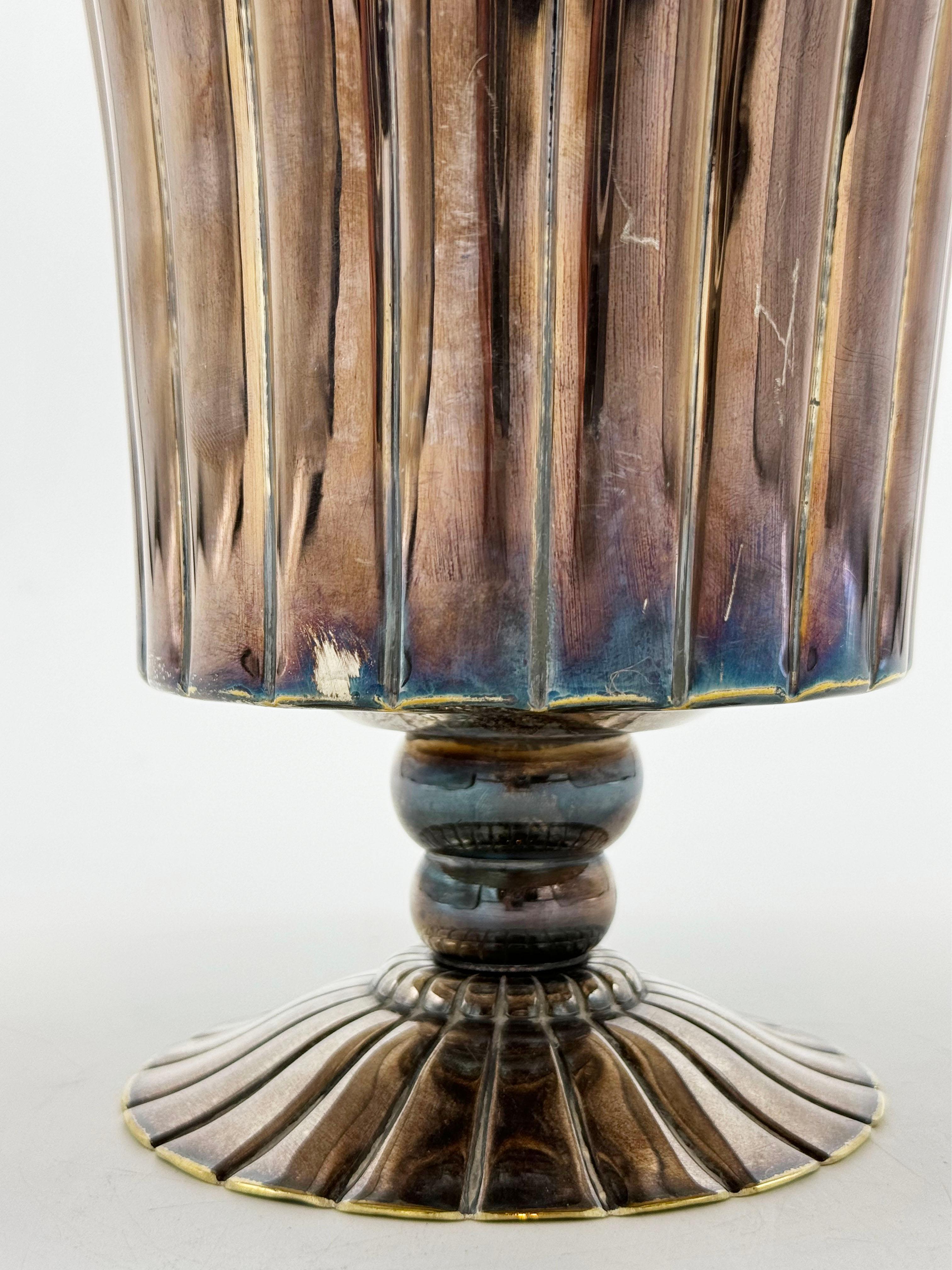 Josef Hoffmann für Wiener Werkstatte Wien um 1930 Metallvase 10