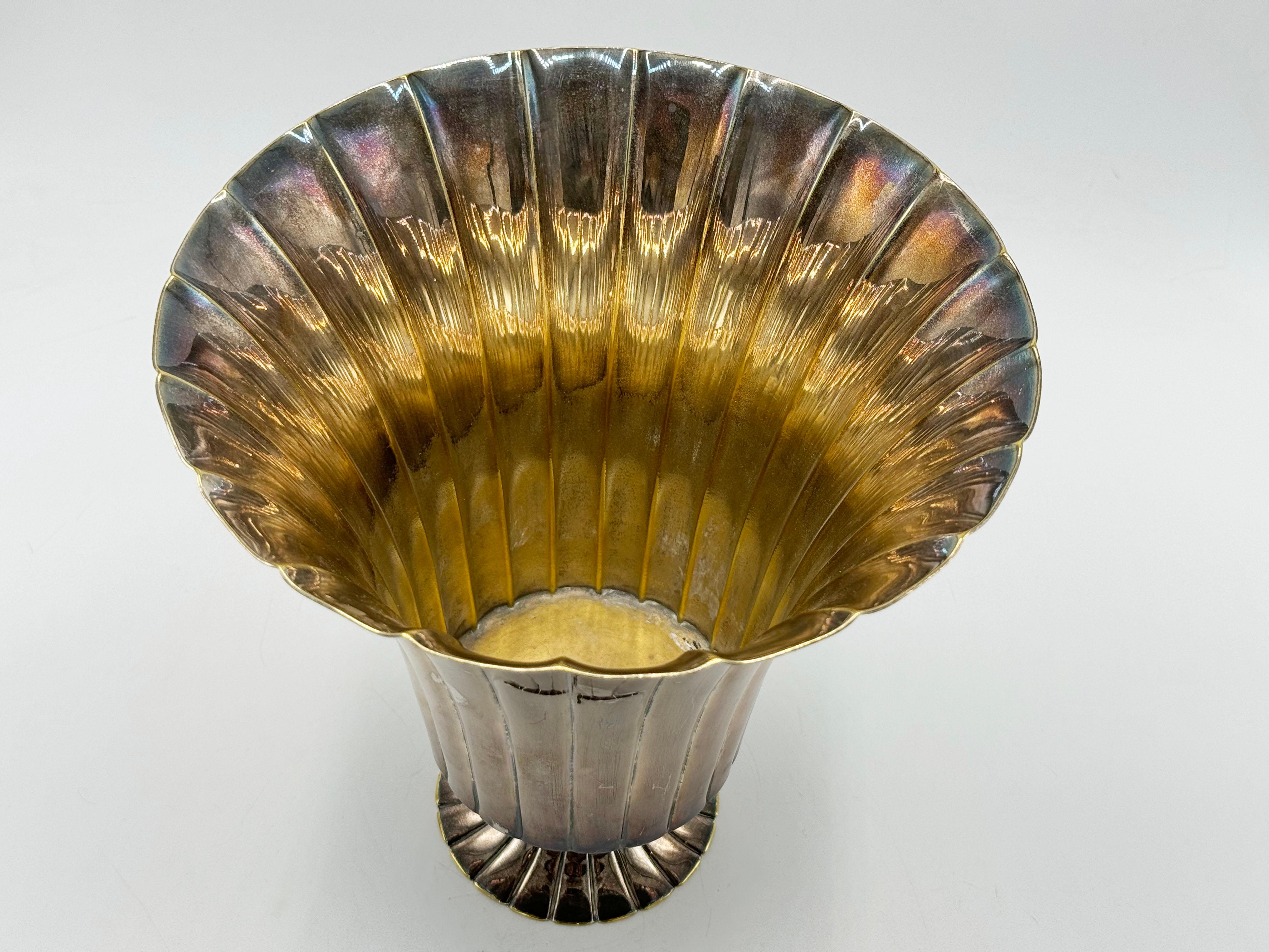 Josef Hoffmann für Wiener Werkstatte Wien um 1930 Metallvase 11