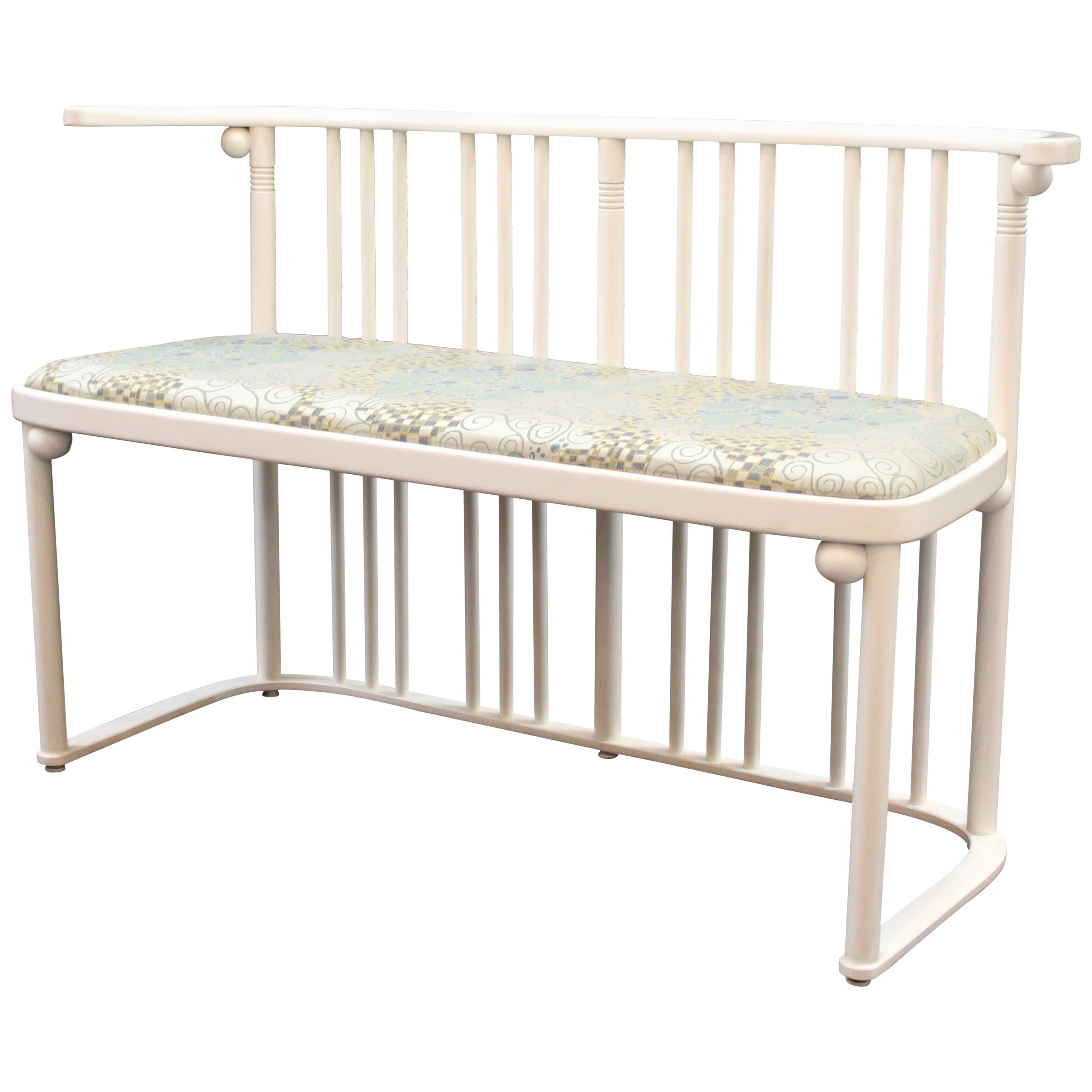 Josef Hoffmann for Wittmann Viennese Secessionist 'Fledermaus' Bench in White
