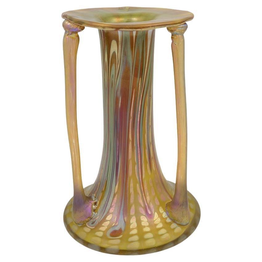 Josef Hoffmann Franz Hofstoetter Glass Vase Loetz, circa 1900 For Sale