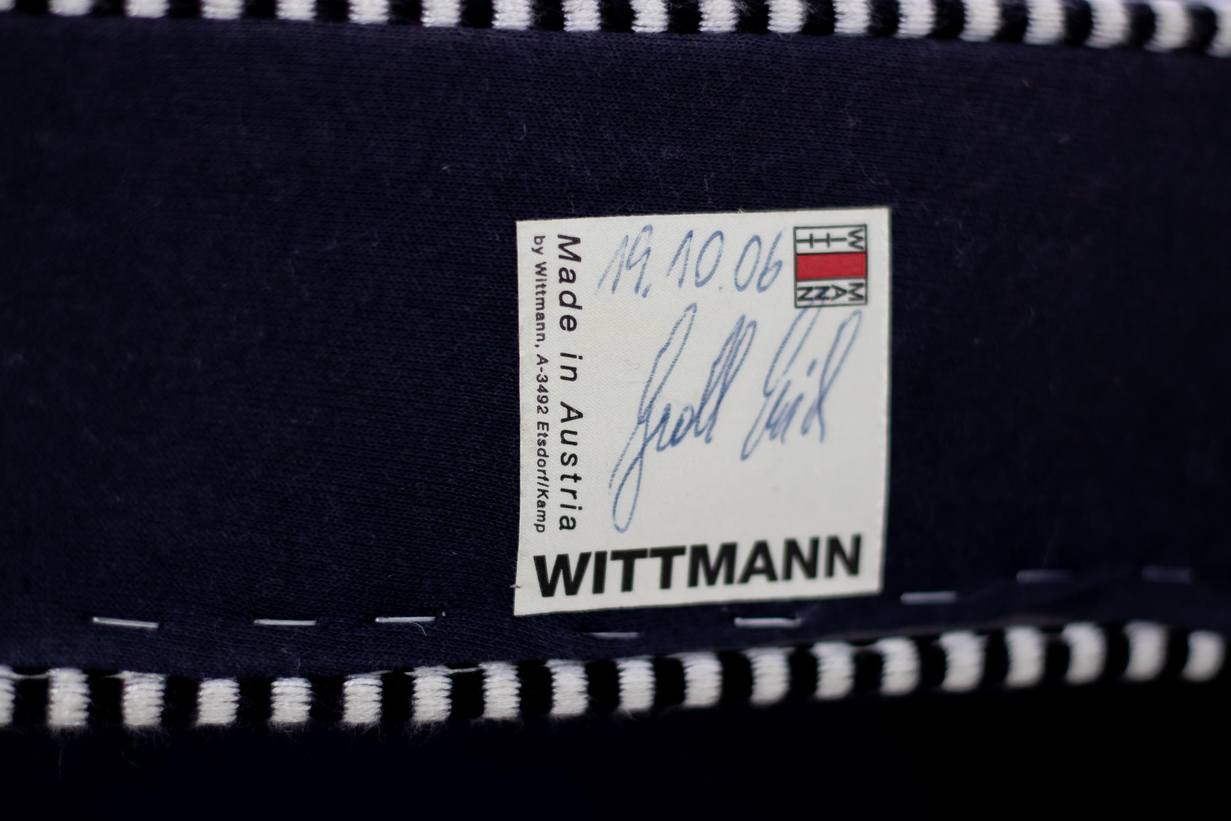 Josef Hoffmann Haus Koller Armchair for Wittmann in Dark Chocolate Velvet For Sale 2