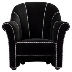 Fauteuil Haus Koller de Josef Hoffmann pour Wittmann en velours chocolat foncé