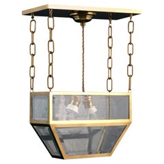 Lampe à suspension / lanterne de la Sécession viennoise d'inspiration Josef Hoffmann, réédition