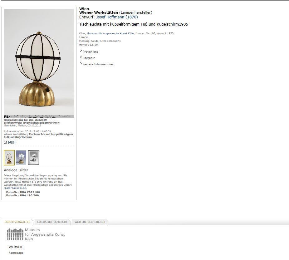 Josef Hoffmann & Josef Frank & Wiener Werkstaette Ball-Tischlampe, Neuauflage (21. Jahrhundert und zeitgenössisch) im Angebot