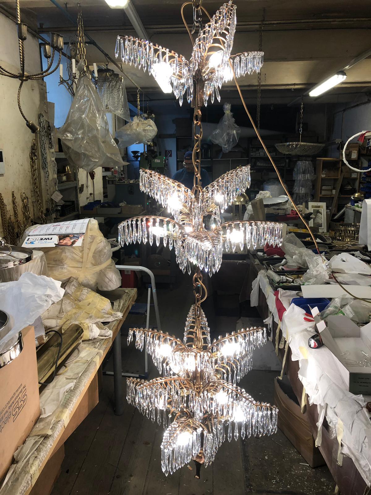 Josef Hoffmann Jugendstil Crystal Chandelier 