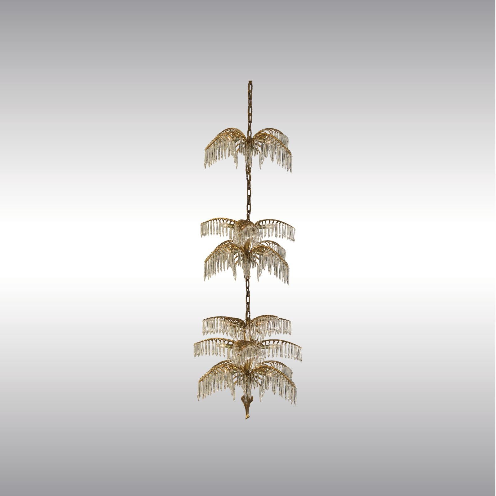 Contemporary Josef Hoffmann Jugendstil Crystal Chandelier 