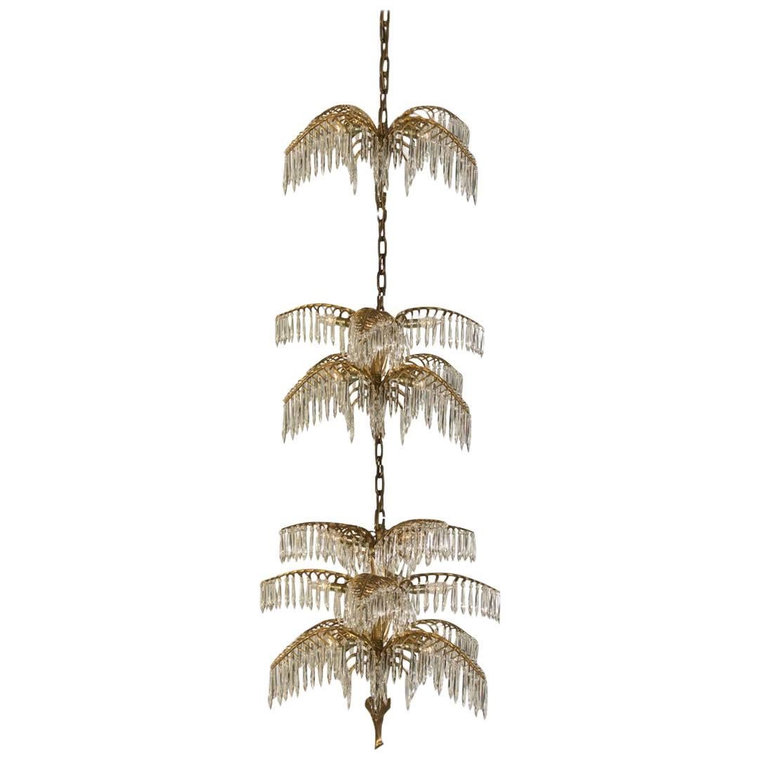 Josef Hoffmann Lámpara de Cristal Jugendstil "Palme Shanghai" Reedición
