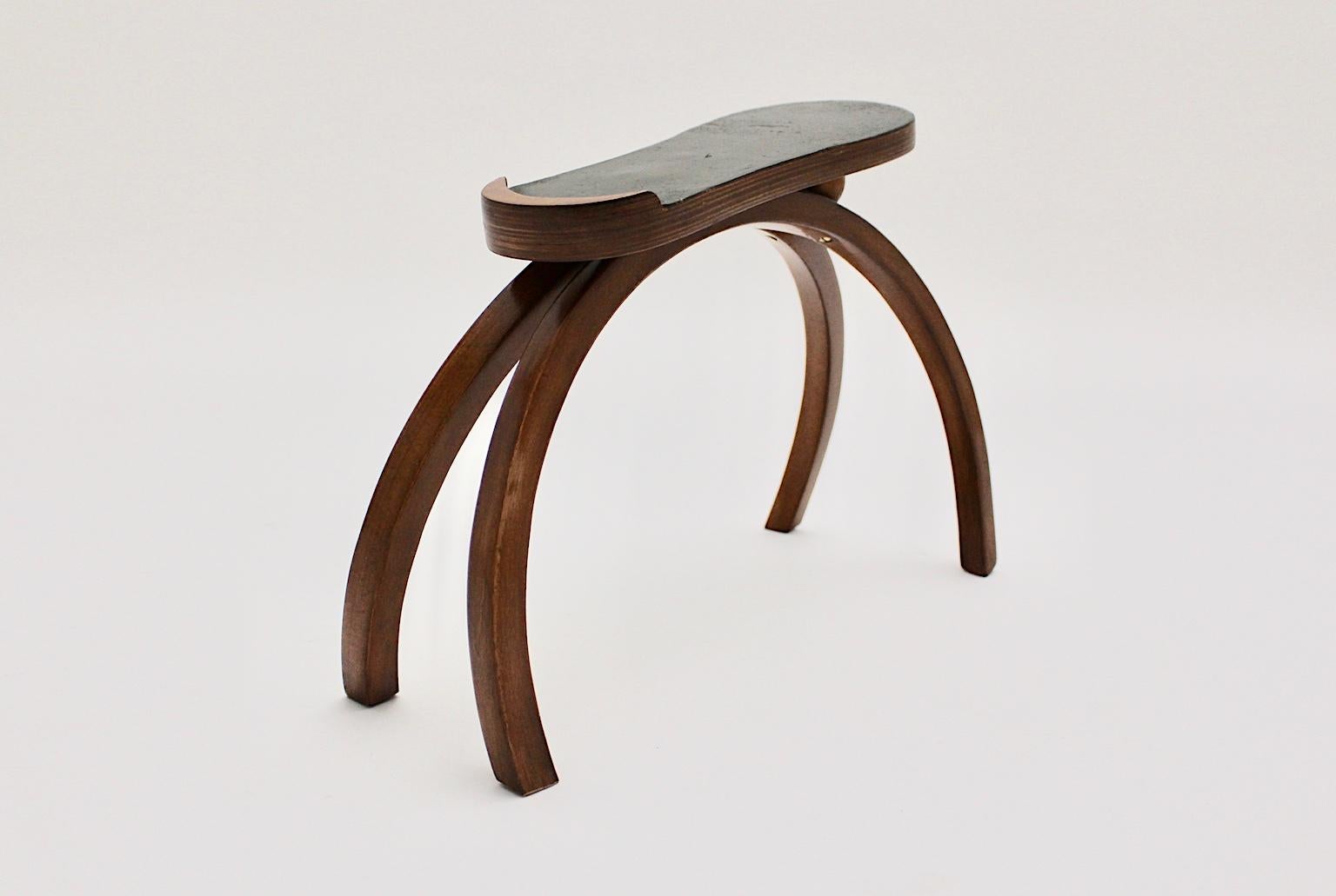 Early 20th Century Jugendstil Thonet Brown Beech Shoe Stool by Josef Hoffmann attr. c 1907, Vienna For Sale