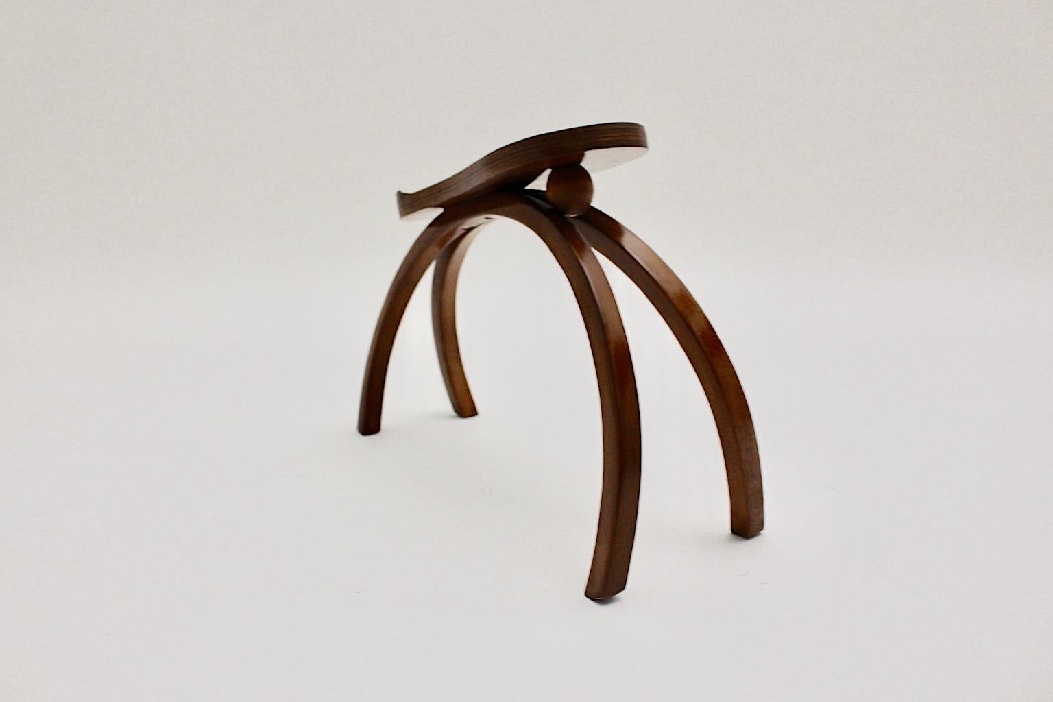 Jugendstil Thonet Brown Beech Shoe Stool by Josef Hoffmann attr. c 1907, Vienna For Sale 4