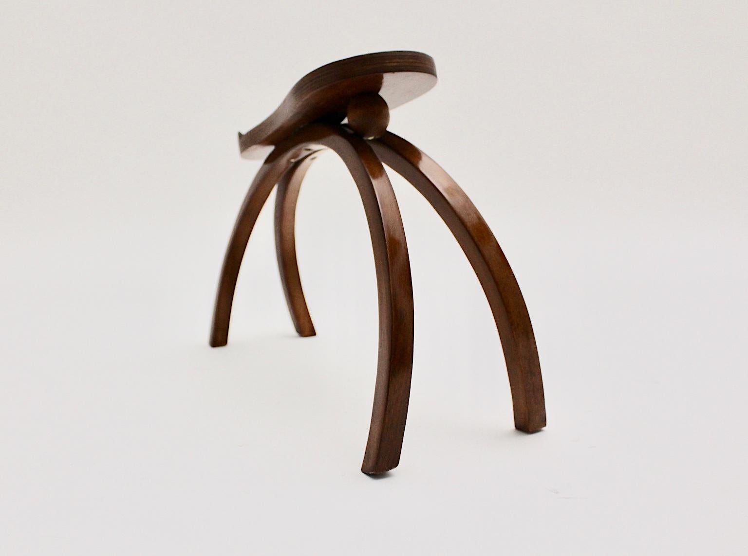 Jugendstil Thonet Brown Beech Shoe Stool by Josef Hoffmann attr. c 1907, Vienna For Sale 5