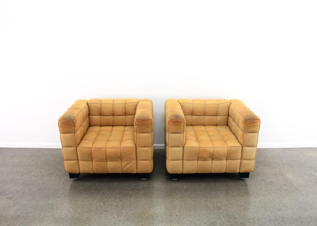 Josef Hoffmann, Wittmann, natural soft leather, Austria 1910
Patinated tufted leather 