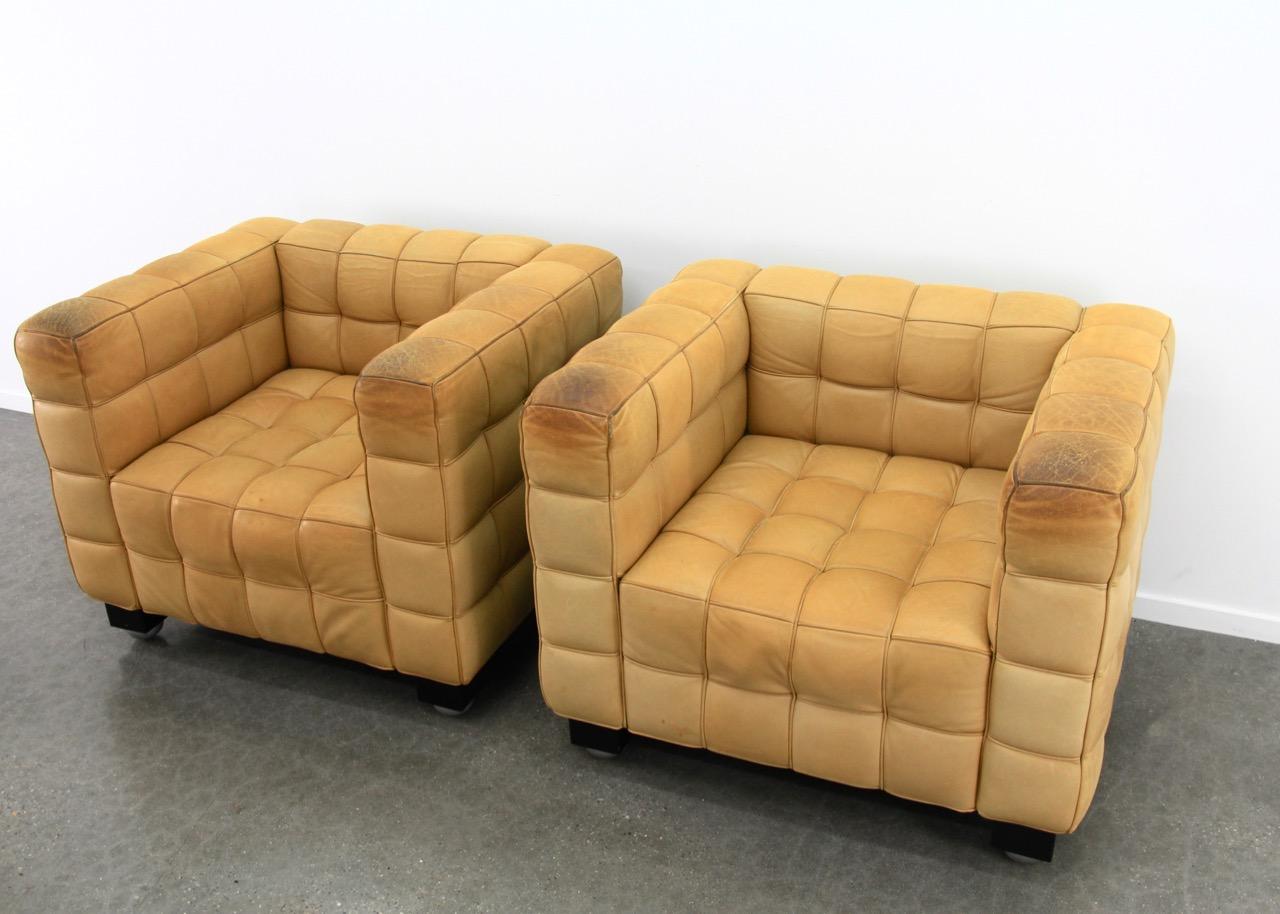 Austrian Josef Hoffmann Kubus Armchairs for Wittmann