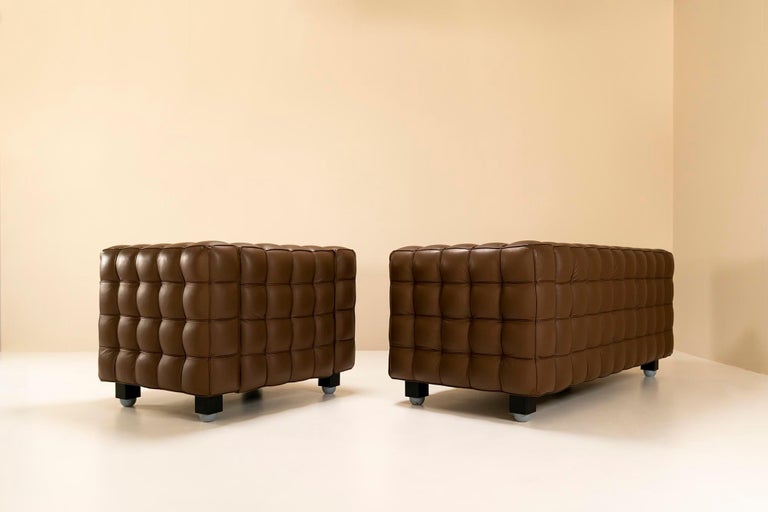 Josef Hoffmann 'Kubus' Sofa and Club Chair designed 1910 For Sale at