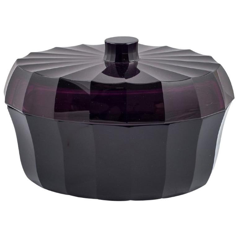 Josef Hoffmann Lidded Jar Moser Karlsbad Wiener Werkstatte, circa 1920