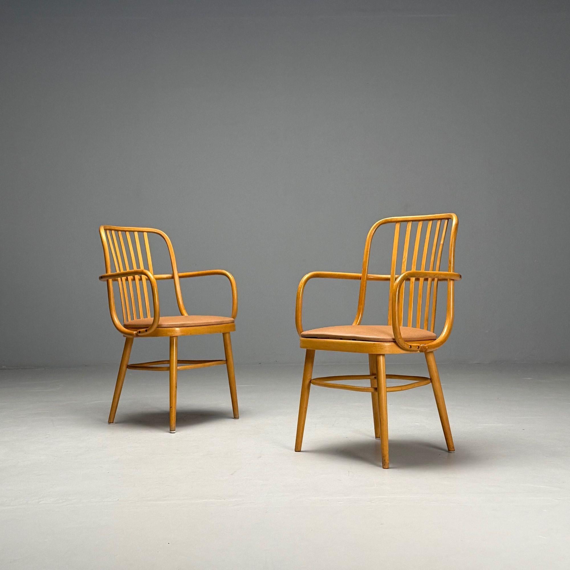 20th Century Josef Hoffmann, Ligna, Mid-Century Modern, Bistro Chairs, Czech Republic, 1970s For Sale