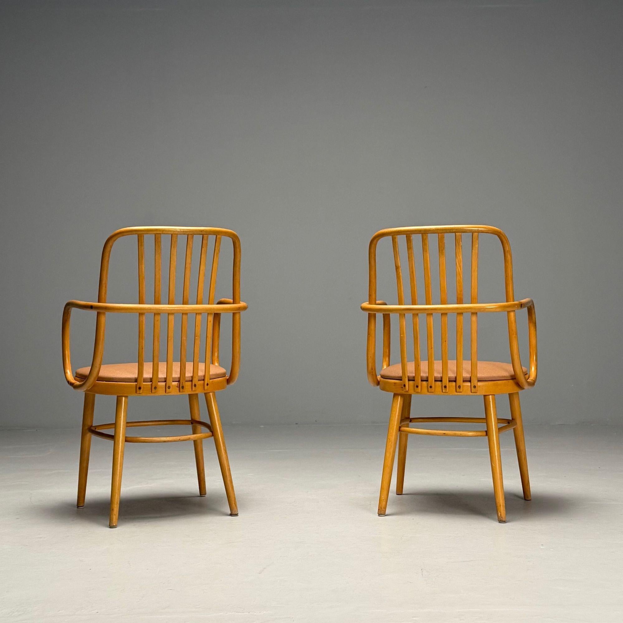 Bentwood Josef Hoffmann, Ligna, Mid-Century Modern, Bistro Chairs, Czech Republic, 1970s For Sale