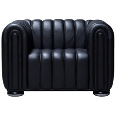 Josef Hoffmann Lounge chair model 'Club1910' for Wittmann Black Leather Armchair