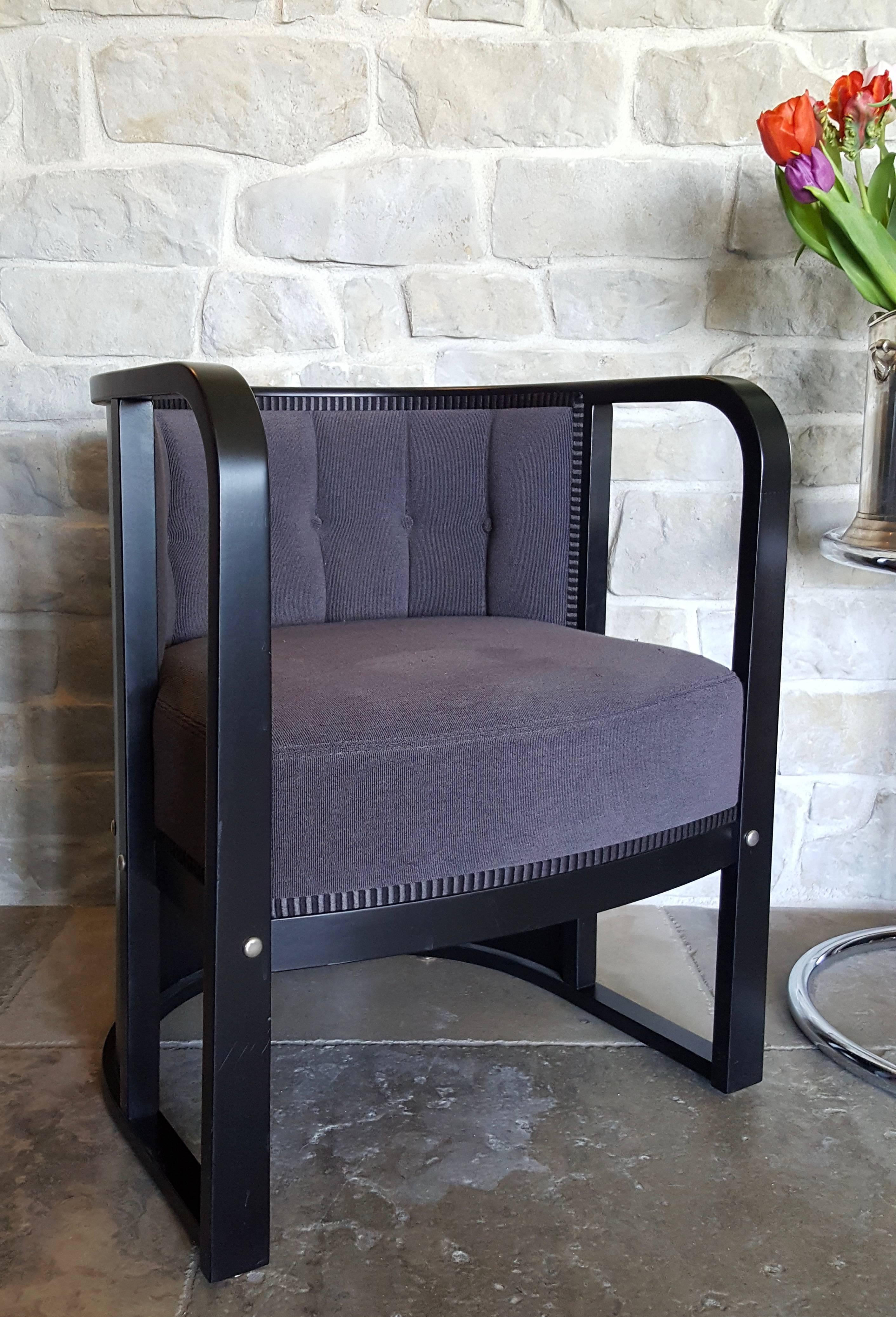 Austrian  Lounge Chair design Joseph Hoffmann by Wittmann Austria Art Deco Design, 1980 For Sale