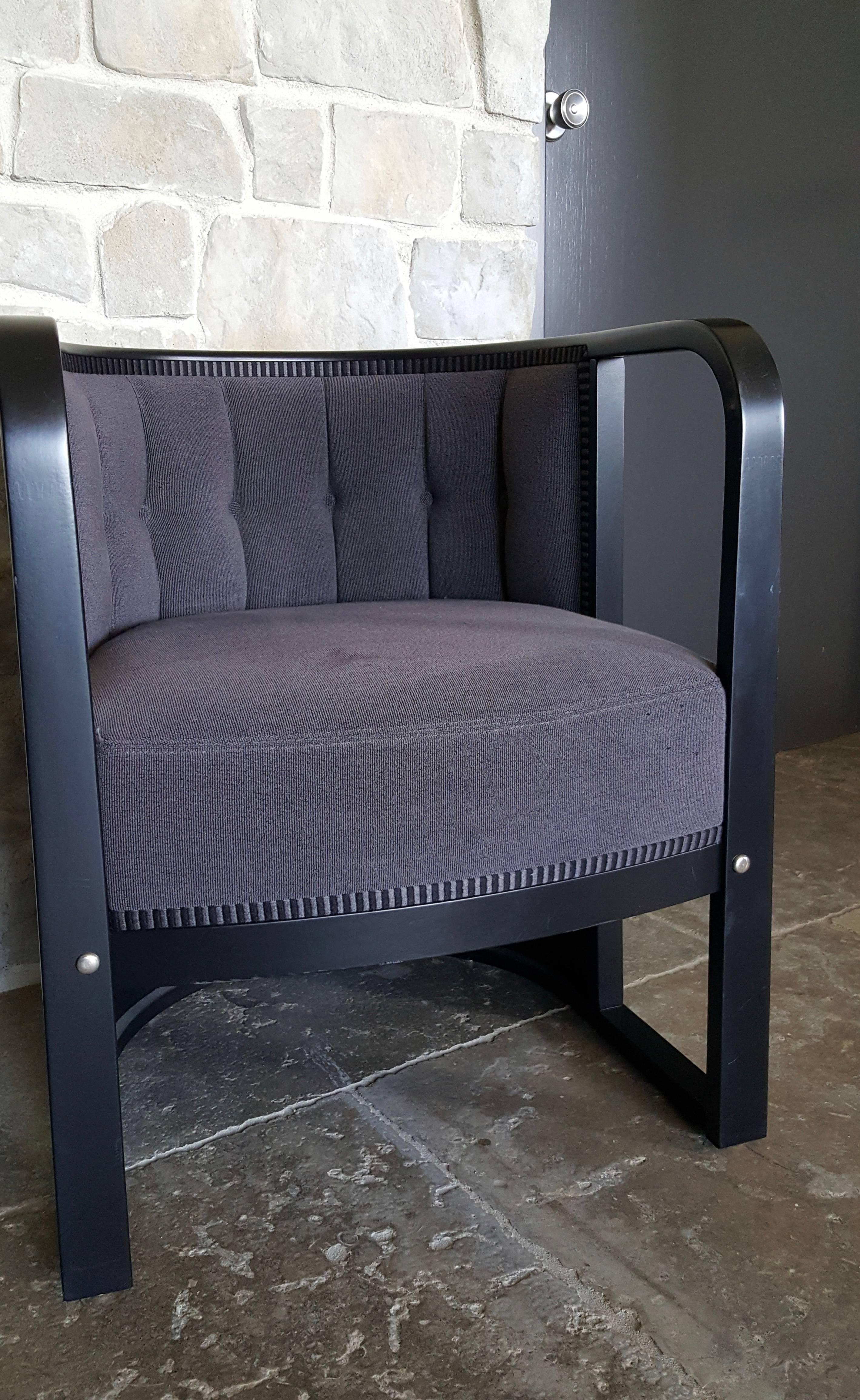 Lounge Chair design Joseph Hoffmann by Wittmann Austria Art Deco Design, 1980 In Good Condition For Sale In EL Waalre, NL
