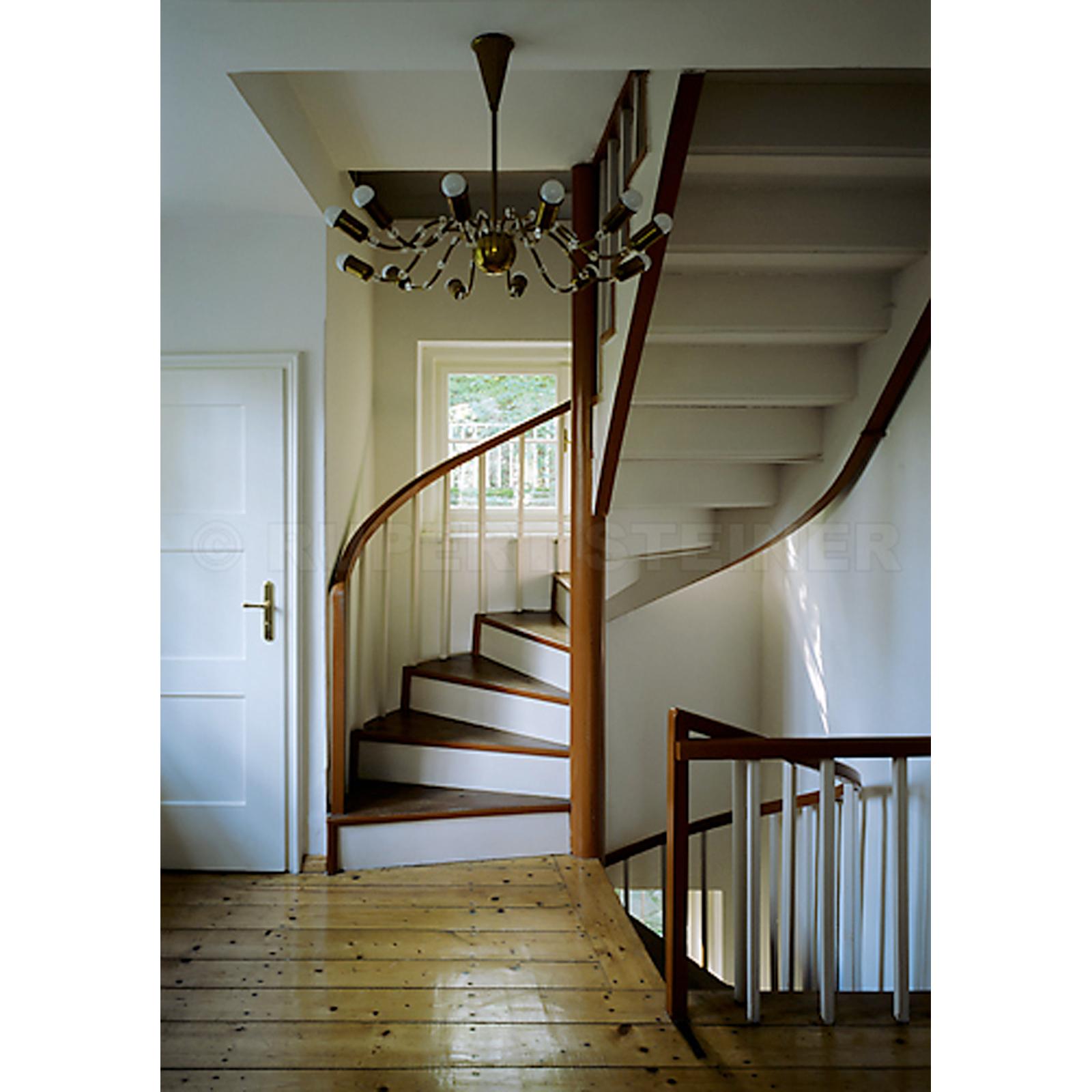 Contemporary Josef Hoffmann Mid-Century Modern Brass Chandelier 