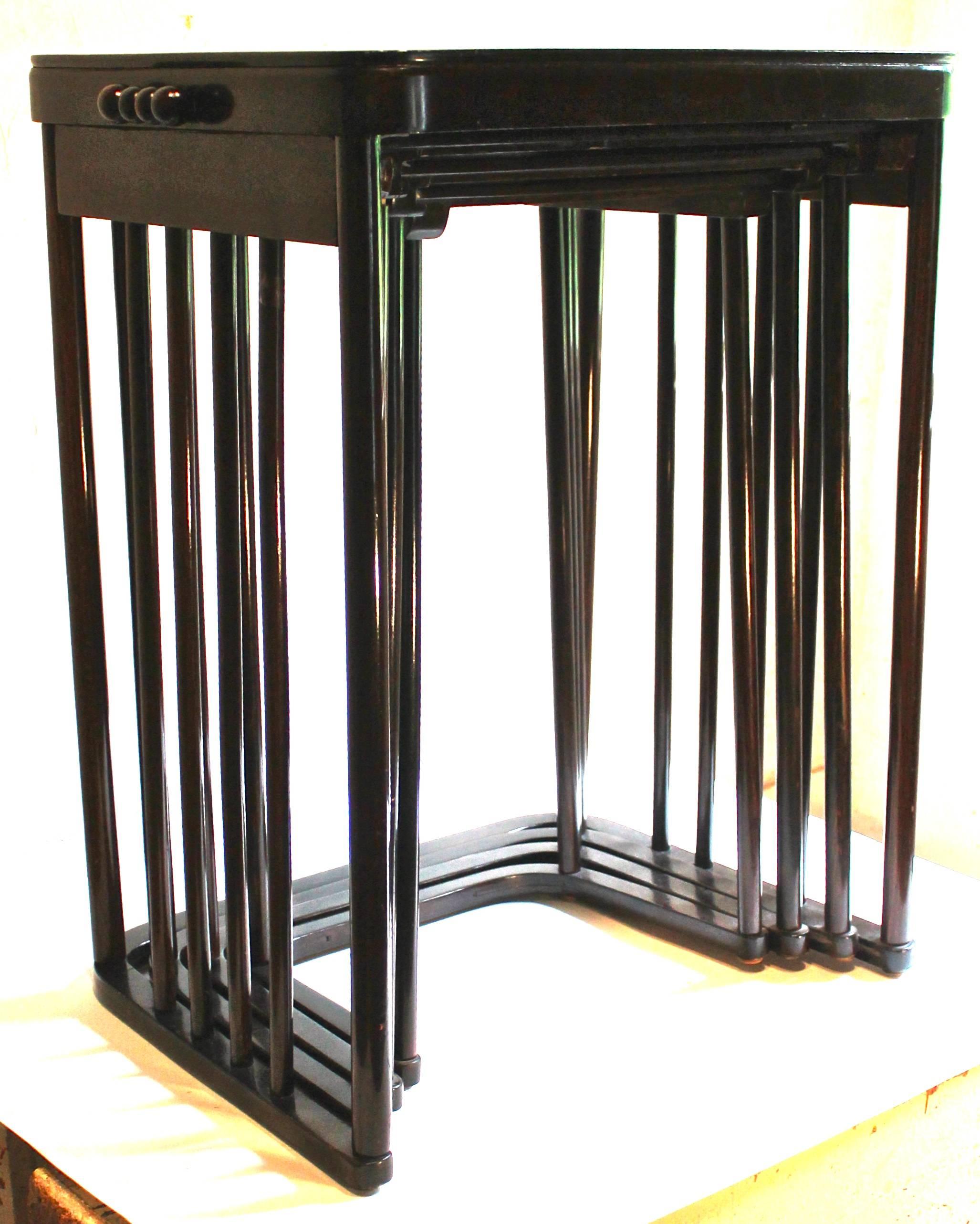 Austrian Josef Hoffmann Nest of Tables J. J. Kohn, 1904 Wiener Werkstatte For Sale