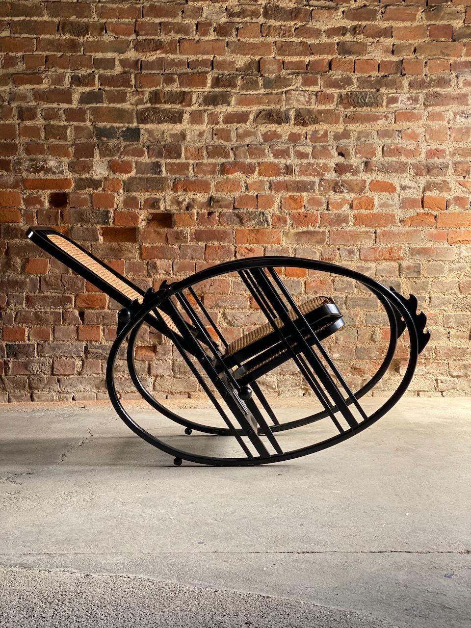 Bauhaus Josef Hoffmann No.267 Egg Rocking Chair by Antonio Volpe Italy circa 1980
