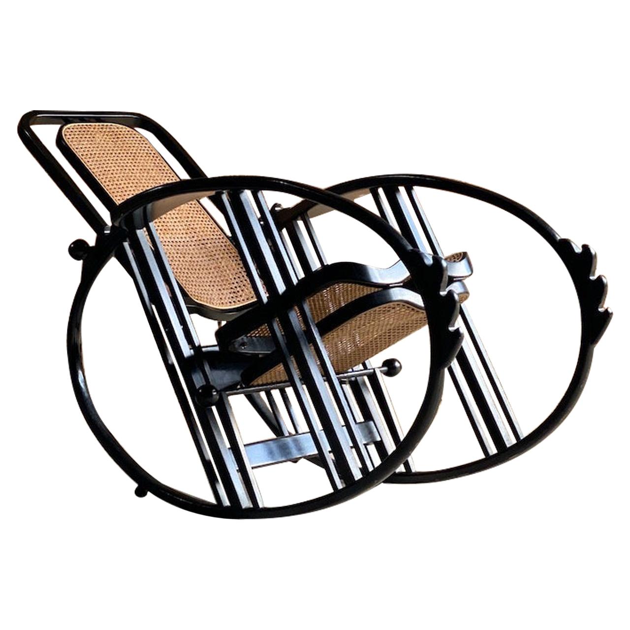 Josef Hoffmann No.267 Egg Rocking Chair by Antonio Volpe Italy circa 1980  at 1stDibs