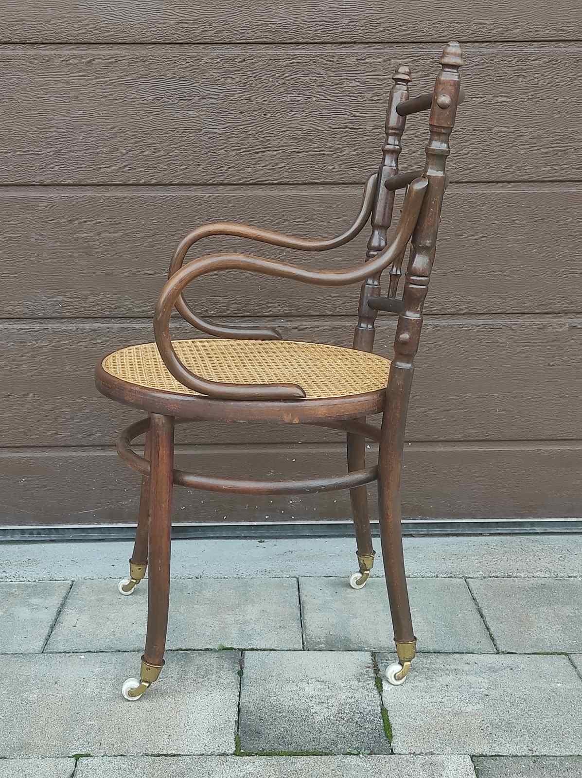Ceco Sedia da ufficio Josef Hoffmann con rotelle in porcellana per Fischel 1910 in vendita