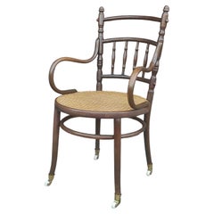 Josef Hoffmann Office Chair With Porcelain Caster Wheels For FISCHEL 1910s