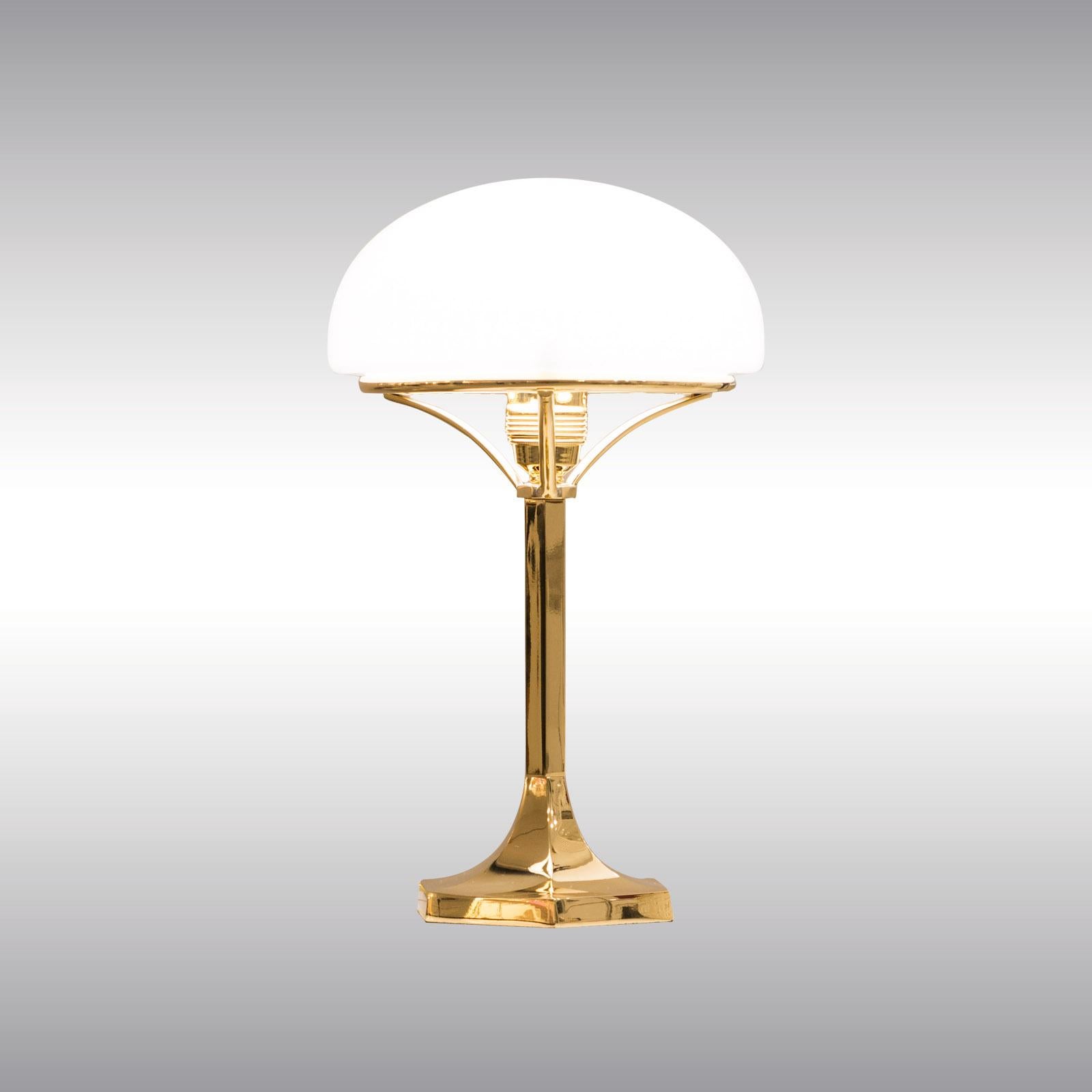 Jugendstil Josef Hoffmann Opaline Glass Table Lamp, Re-Edition, Woka Lamps, Vienna For Sale