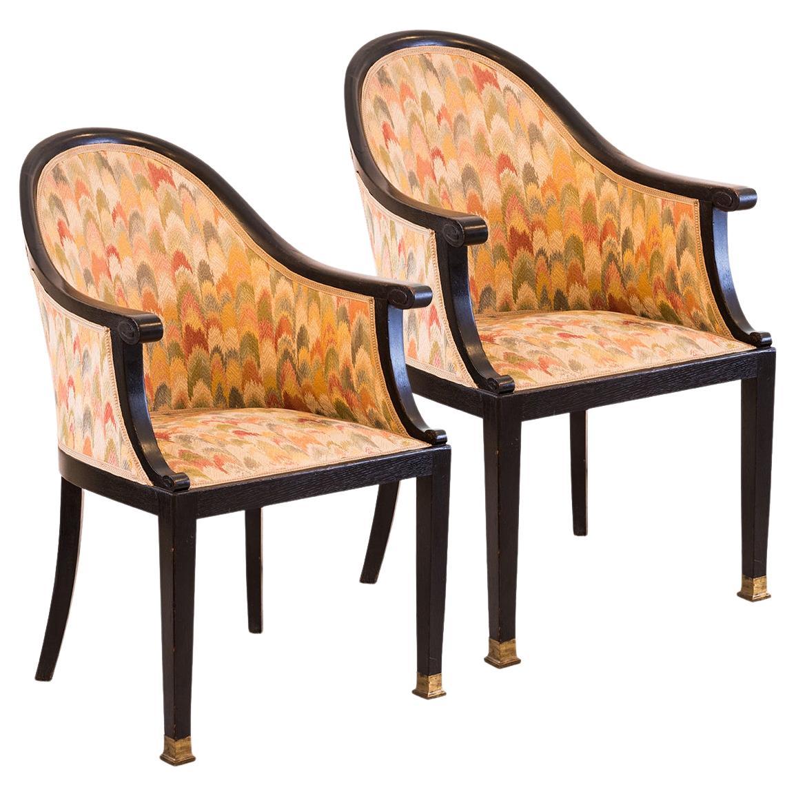 Josef Hoffmann / Otto Prutscher Attr. Chairs, Pair of