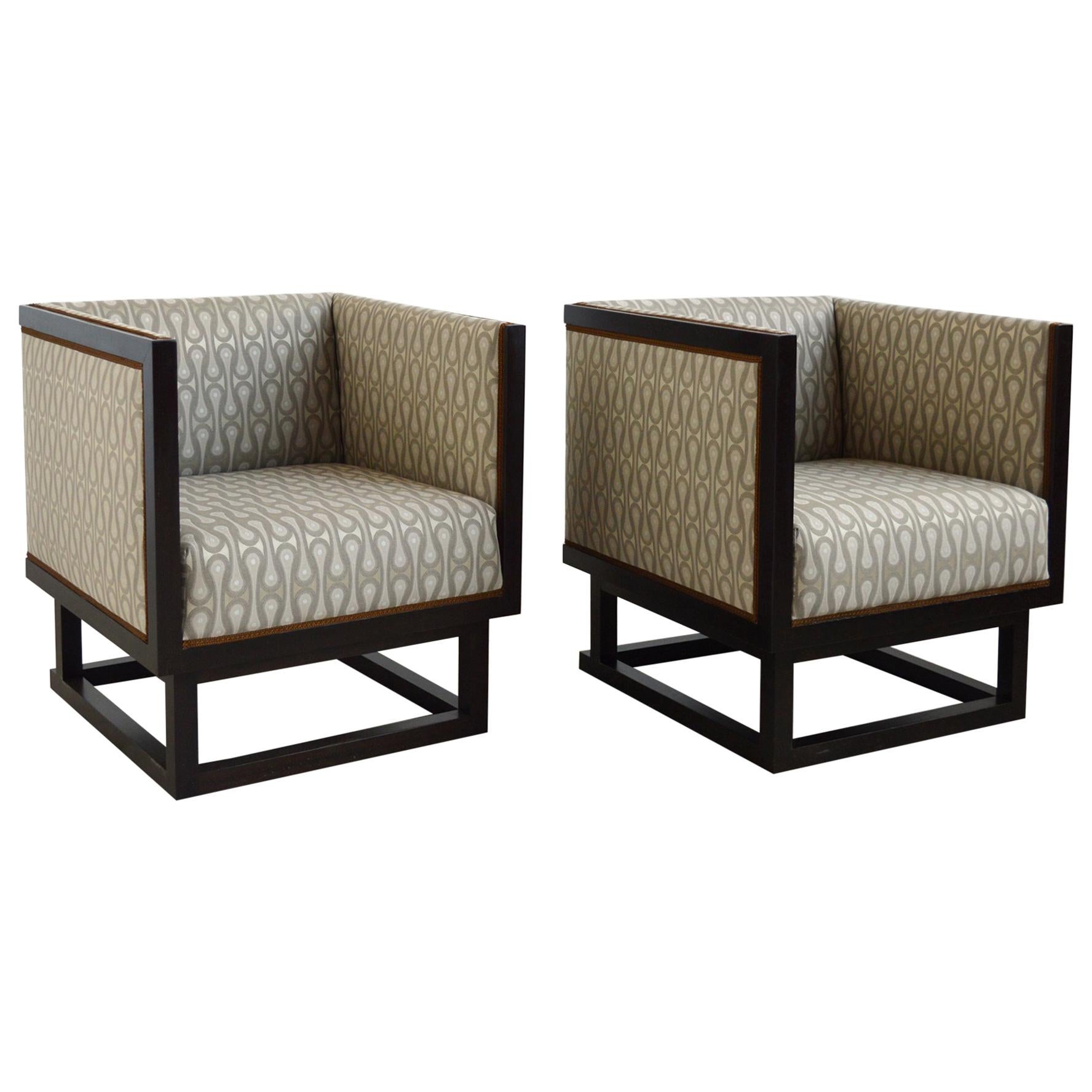 Paire de chaises de cabinet de Josef Hoffmann en vente