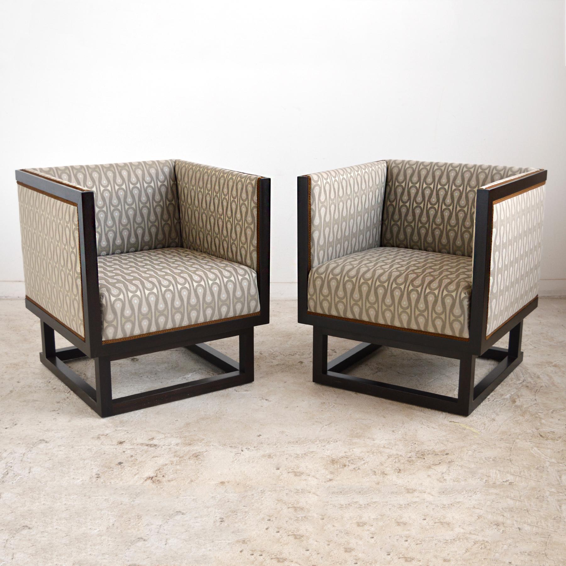 Vienna Secession Josef Hoffmann Pair of Cabinet Chairs